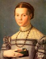 Bronzino, Agnolo - Portrait of a Young Girl with a Prayer Book